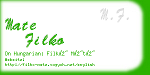 mate filko business card